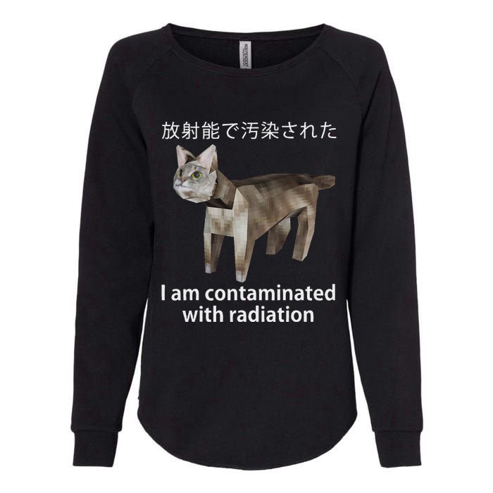 I Am Contaminated With Radiation Japanese Cat Meme Womens California Wash Sweatshirt