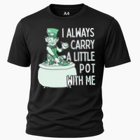 I Always Carry A Little Pot With Me Funny Saint Patricks Day Patty Cooling Performance Crew T-Shirt