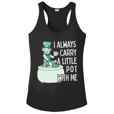 I Always Carry A Little Pot With Me Funny Saint Patricks Day Patty Ladies PosiCharge Competitor Racerback Tank
