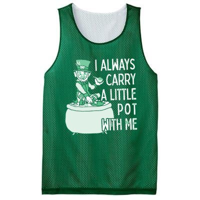 I Always Carry A Little Pot With Me Funny Saint Patricks Day Patty Mesh Reversible Basketball Jersey Tank