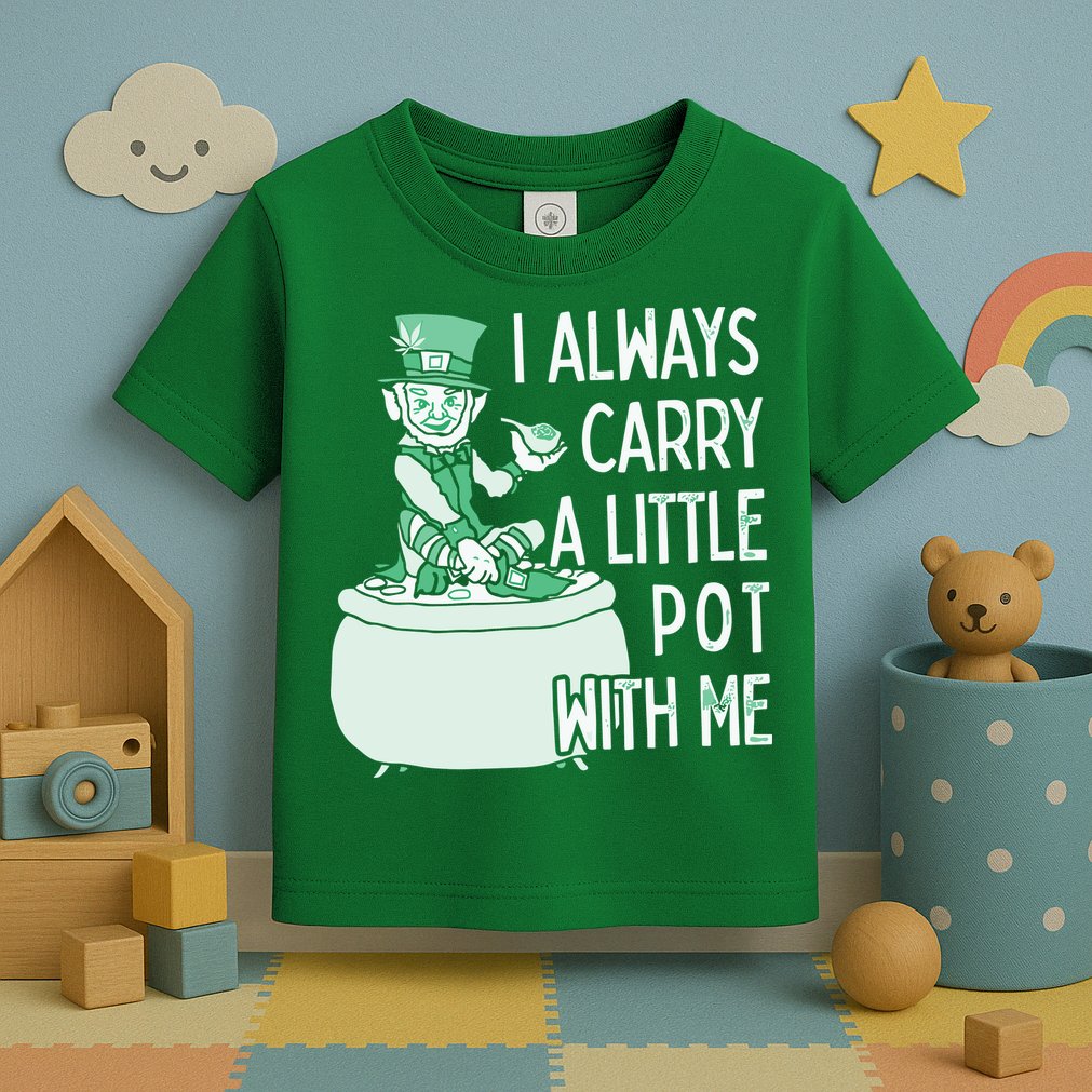 I Always Carry A Little Pot With Me Funny Saint Patricks Day Patty Toddler T-Shirt