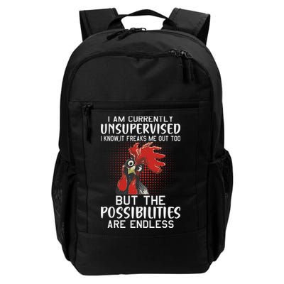 I Am Currently Unsupervised Funny Sayings Daily Commute Backpack