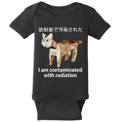 I Am Contaminated With Radiation Japanese Cat Baby Bodysuit
