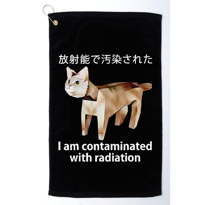 I Am Contaminated With Radiation Japanese Cat Golf Towel