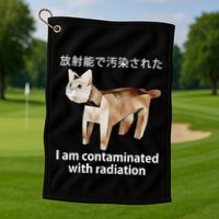 I Am Contaminated With Radiation Japanese Cat Golf Towel