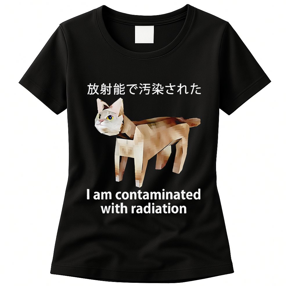 I Am Contaminated With Radiation Japanese Cat Womens T-Shirt