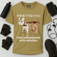 I Am Contaminated With Radiation Japanese Cat Cooling Performance Crew T-Shirt
