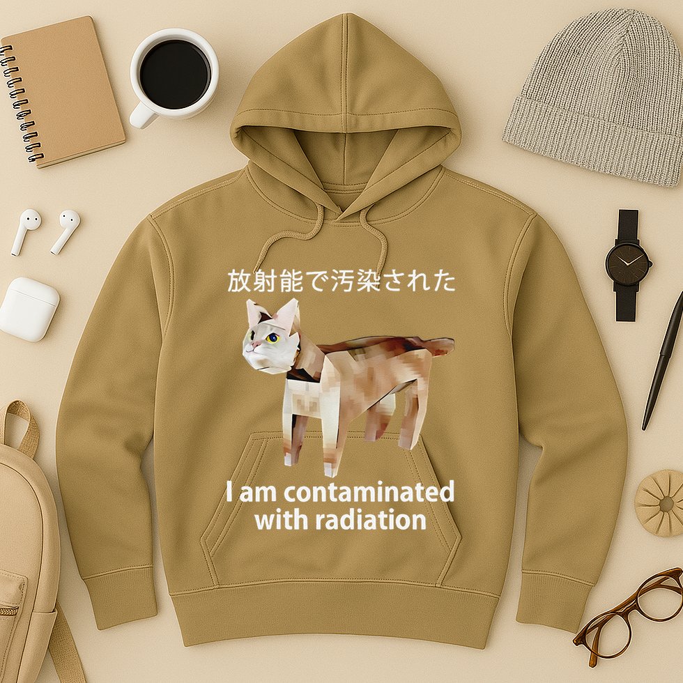 I Am Contaminated With Radiation Japanese Cat Hoodie