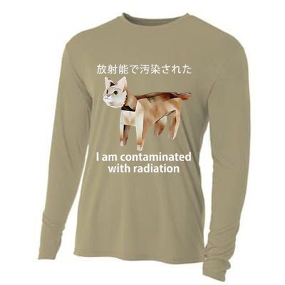 I Am Contaminated With Radiation Japanese Cat Cooling Performance Long Sleeve Crew