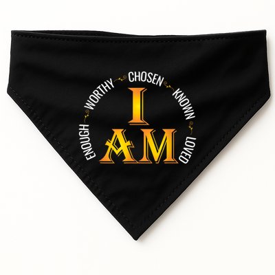 I Am Chosen Enough Worthy Known Loved Christian Religous USA-Made Doggie Bandana