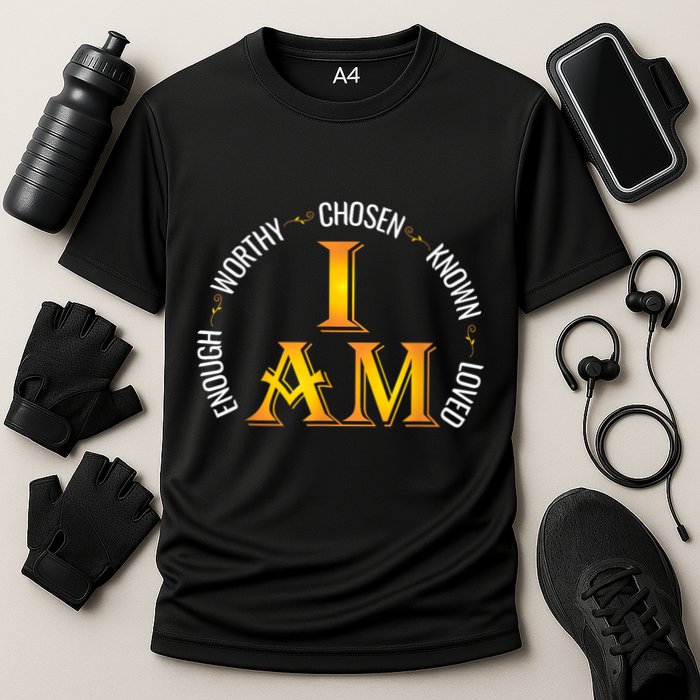 I Am Chosen Enough Worthy Known Loved Christian Religous Cooling Performance Crew T-Shirt
