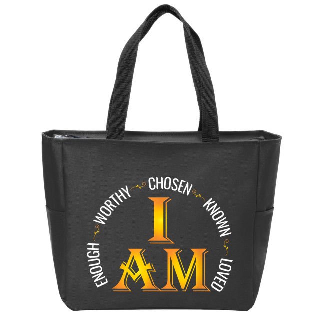 I Am Chosen Enough Worthy Known Loved Christian Religous Zip Tote Bag