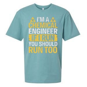 IM A Chemical Engineer If I Run You Should Run Too Funny Sueded Cloud Jersey T-Shirt