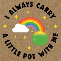 I Always Carry A Little Pot With Me Rainbow St Patricks Day Cotton Canvas Backpack