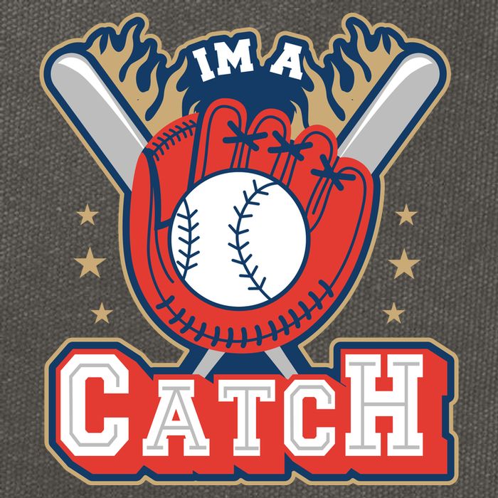 I'm A Catch Baseball Sport Cotton Canvas Backpack