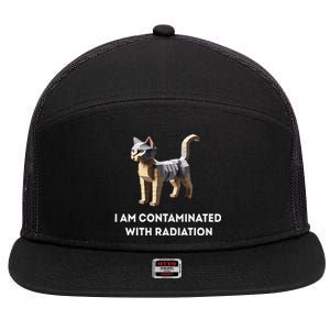 I Am Contaminated With Radiation Funny Ironic Cat Meme 7 Panel Mesh Trucker Snapback Hat