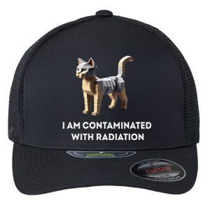 I Am Contaminated With Radiation Funny Ironic Cat Meme Flexfit Unipanel Trucker Cap