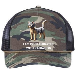 I Am Contaminated With Radiation Funny Ironic Cat Meme Retro Rope Trucker Hat Cap