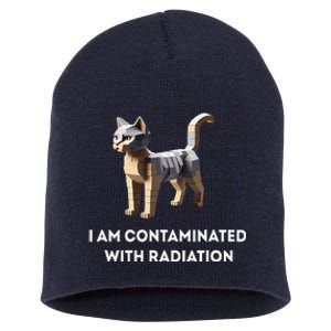 I Am Contaminated With Radiation Funny Ironic Cat Meme Short Acrylic Beanie