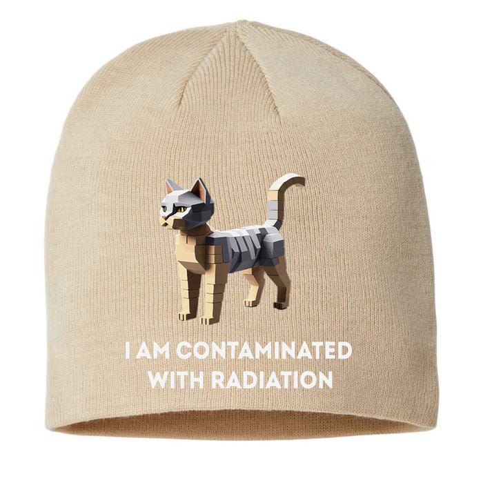 I Am Contaminated With Radiation Funny Ironic Cat Meme Sustainable Beanie