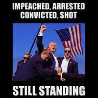 Impeached Arrested Convicted Shot Still Standing Trump Fist = Sweatshirt