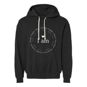 I am Circle Design Wo Positive O Affirmations Garment-Dyed Fleece Hoodie