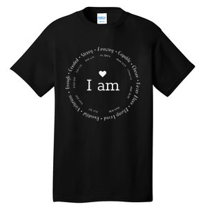 I am Circle Design Wo Positive O Affirmations Tall T-Shirt