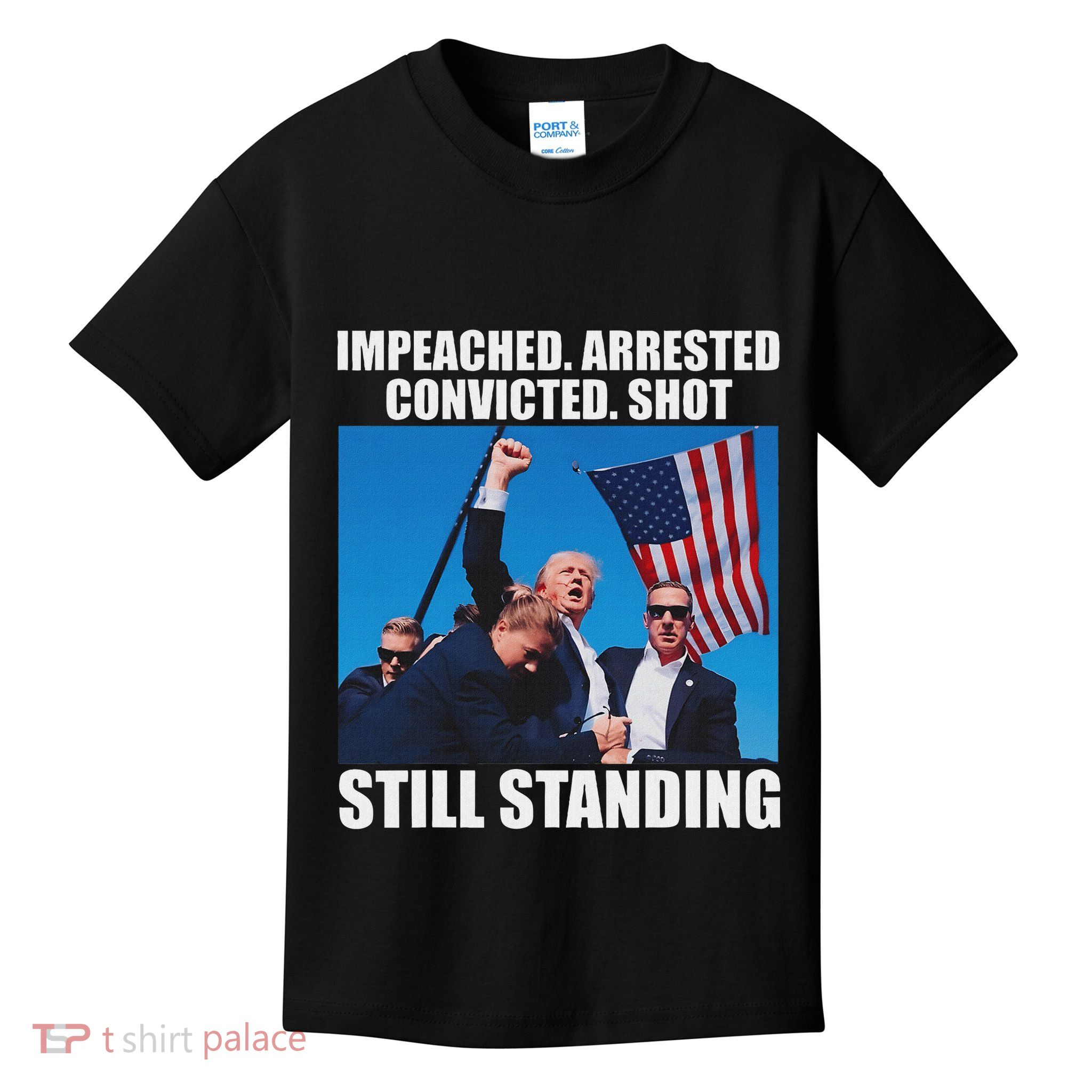 Impeached Arrested Convicted Still Standing Kids T-Shirt