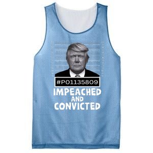 Impeached And Convicted Felon 45 Funny Anti Trump Mugshot Mesh Reversible Basketball Jersey Tank