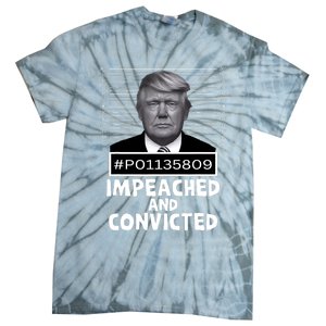 Impeached And Convicted Felon 45 Funny Anti Trump Mugshot Tie-Dye T-Shirt