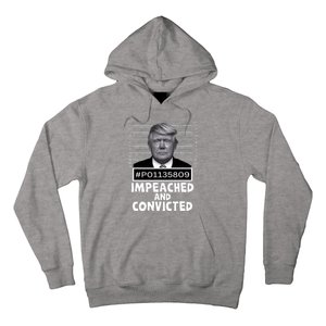 Impeached And Convicted Felon 45 Funny Anti Trump Mugshot Hoodie