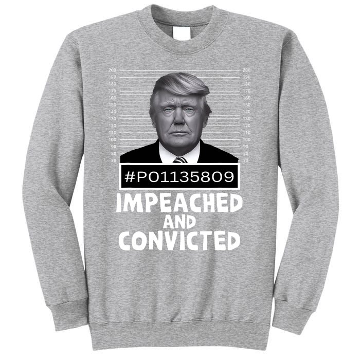 Impeached And Convicted Felon 45 Funny Anti Trump Mugshot Sweatshirt