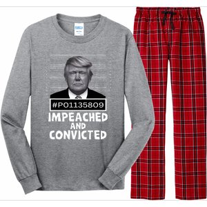 Impeached And Convicted Felon 45 Funny Anti Trump Mugshot Long Sleeve Pajama Set