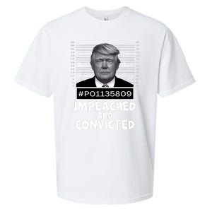 Impeached And Convicted Felon 45 Funny Anti Trump Mugshot Sueded Cloud Jersey T-Shirt