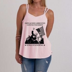 Impeached Arrested Convicted Shot Still Standing Women's Strappy Tank