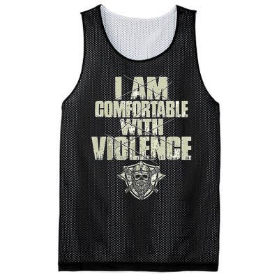 I Am Comfortable With Violence Mesh Reversible Basketball Jersey Tank