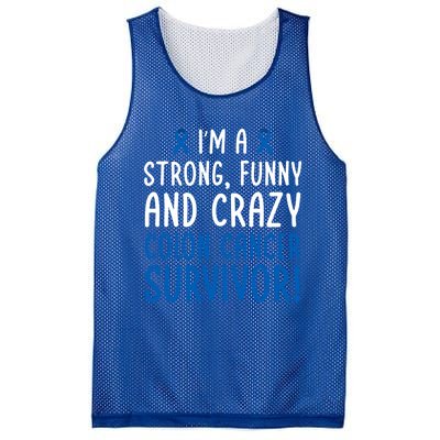 I'm A Colon Cancer Survivor! Colon Cancer Awareness Month Gift Mesh Reversible Basketball Jersey Tank