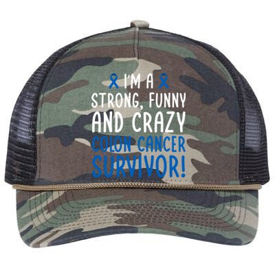 I'm A Colon Cancer Survivor! Colon Cancer Awareness Month Gift Retro Rope Trucker Hat Cap