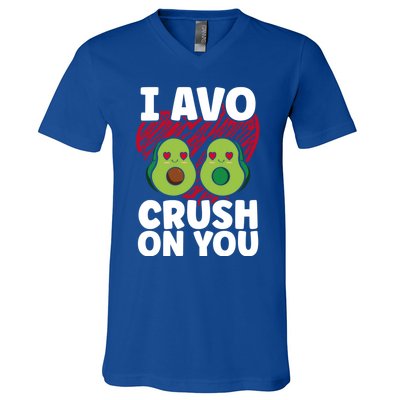 I Avo Crush On You Avocado Lover Funny Avocado Gift V-Neck T-Shirt