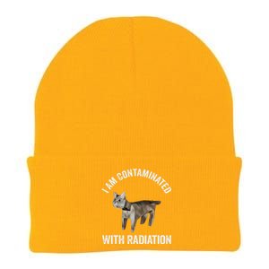 I Am Contaminated With Radiation Funny Ironic Cat Meme Knit Cap Winter Beanie