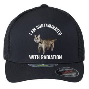 I Am Contaminated With Radiation Funny Ironic Cat Meme Flexfit Unipanel Trucker Cap