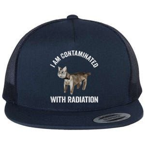 I Am Contaminated With Radiation Funny Ironic Cat Meme Flat Bill Trucker Hat