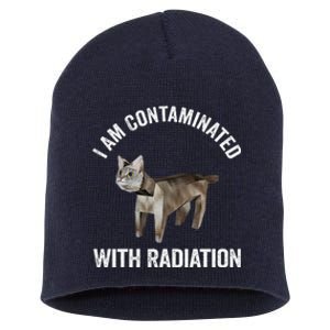 I Am Contaminated With Radiation Funny Ironic Cat Meme Short Acrylic Beanie