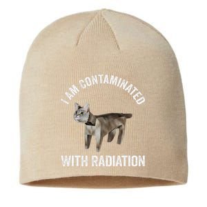 I Am Contaminated With Radiation Funny Ironic Cat Meme Sustainable Beanie