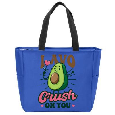 I Avo Crush On You Design Avocado Gift Zip Tote Bag