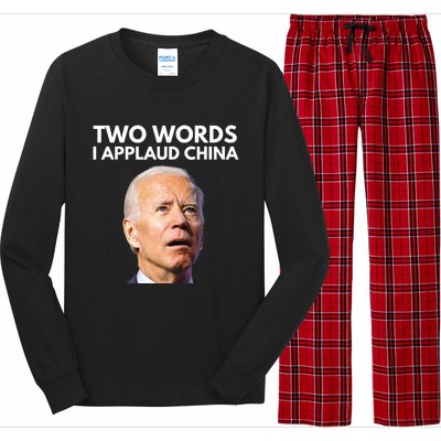 I Applaud China Funny Joe Biden Saying Canada China Flag Long Sleeve Pajama Set