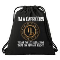 I'm A Capricorn Zodiac Sign Horoscope Astrology Capricorn Drawstring Bag