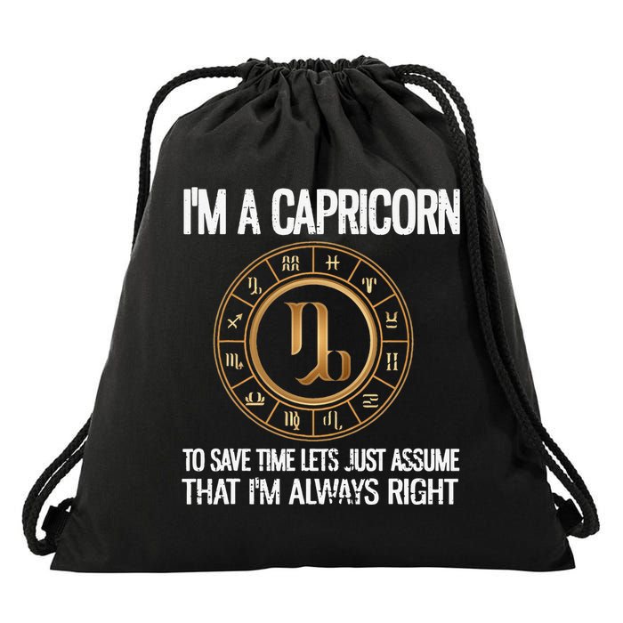 I'm A Capricorn Zodiac Sign Horoscope Astrology Capricorn Drawstring Bag