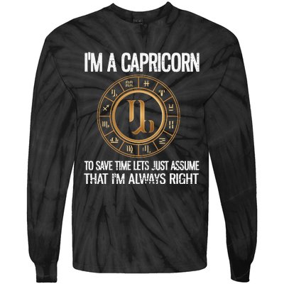 I'm A Capricorn Zodiac Sign Horoscope Astrology Capricorn Tie-Dye Long Sleeve Shirt