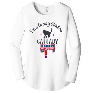 IM A Crazy Childless Cat Lady Kamala Harris 2024 President Women's Perfect Tri Tunic Long Sleeve Shirt